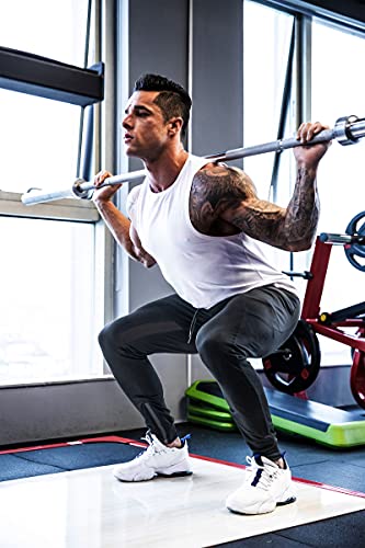 FIRSTGYM Mens Joggers Sweatpants Slim Fit Workout Training Thigh Mesh Gym Jogger Pants with Zipper Pockets 6