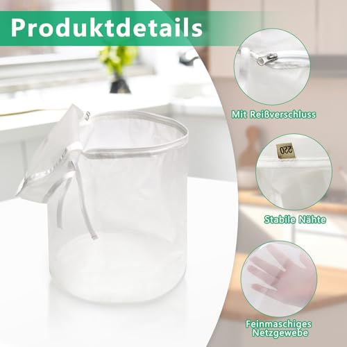 Tarqite Bubble Bags, 2 Gallone 220 Mikron Bubble Hasch Bag, Essenz Extraction Beutel Kit, Bubble Filtertasche, Bubble Zipper Beutel für Kräuterextraktion, Saftgewinnun, Wein, Garten