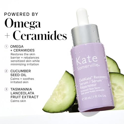 Image of Kate Somerville DeliKate Recovery Serum, 1 Fl Oz | Clinically Formulated Hydrating Treatment, Irritation and Redness Relief for Stressed or Sensitive Skin