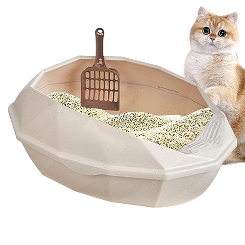 Bac à Litière Pour Chat Haut Bord 42x29x16 Cm - Avec Pelle Et Tapis - Ouvert, Facile à Nettoyer - 8