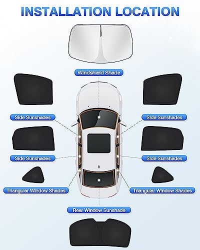 Image of Canvcle Windshield Sunshade for Mazda CX-5 2017-2025 2026 CX5 Accessories Side Rear Window Shade Cover Kit Window Sun Blocker Privacy Protection Keep Vehicle Cool Black 8PCS