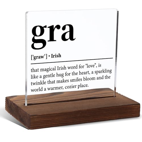 “Grá” Irish Love Word Definition Sign, Celtic-Inspired Gift with Heartfelt