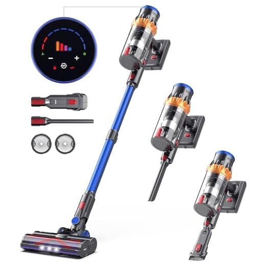 MIBODE Battery Vacuum Cleaner, 45000 Pa/550 W/70 Mins Wireless Vacuum Cleaner with Smart Display, Vacuum Cleaner with Automatic Mode & Anti-Tangle Brush for Carpet, Hard Floor and Pet Hair