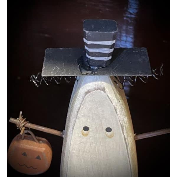 Primitives supplies for chunky wood white ghost man shelf sitter primitive style halloween figurine for holiday kitchen farhouse home decor  urban country home decor