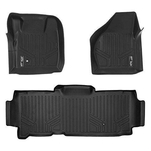 MAXLINER Floor Mats 2 Row Liner Set Black for 2008-2010 Ford F-250 / F-350 Super Duty SuperCab
