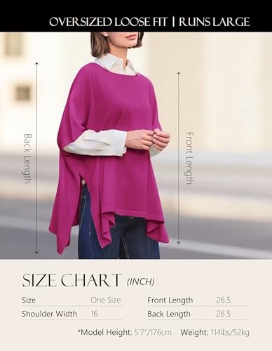 Image of PULI Women's Pullover Poncho Sweater Oversized Knit Layering Top Travel | Sleeveless and Layers Over Any Shirt At Home or Work