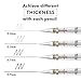 MozArt Mechanical Pencil Set with Case - 4 Sizes: 0.3, 0.5, 0.7 & 0.9mm with 30 HB Lead Refills Each & 4 Eraser Refills -Sketch, Drafting, Art, Drawing Supplies (Clear)