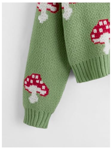 Verdusa Girl's Graphic Sweater Long Sleeve V Neck Casual Button Down Cardigan4