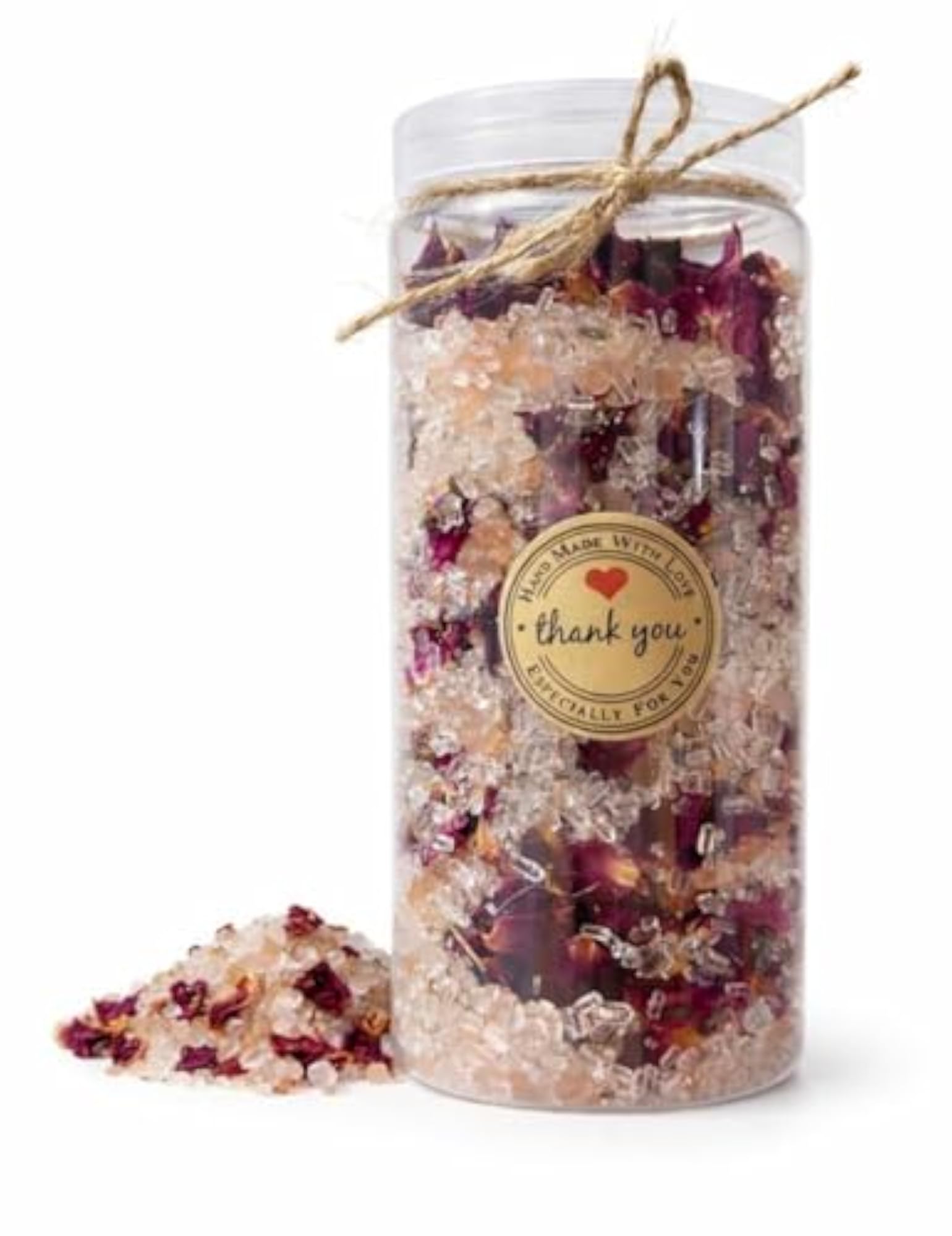 Handmade Bath Salt with Dried Rose & Lavender