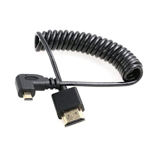 SZRMCC 8K 2.1 Micro HDMI Right Angle to HDMI High Speed Coiled Cable for GoPro Hero 3/4 Canon EOS M5 Sony A6000 A7III RX10 Nikon B500 Z6 Raspberry Pi 4 Atomos Ninja 2 Monitor - Image 4