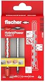 fischer HybridPower 10 x 90 T, kołki rozporowe zapewniające najwyższą nośność i bezpieczeństwo, łatwy montaż bez narzędzi do osadzania, uniwersalne do otworów i materiałów budowlanych, murów, betonu
