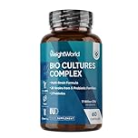 Bio Cultures Complex Probiotics and Prebiotics - 77 Billion CFU - 20 Live Cultures - 60 Capsules - Strains Like Lactobacillus Acidophilus & Casei - Prebiotic and Probiotic Supplements for Women & Men