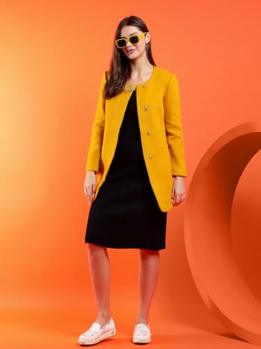Image of KOTTY Womens Cotton Blend Standard Length Elegant Style Coat - Classic Style with Modern Detailing