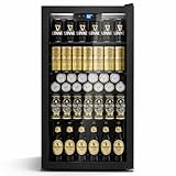 TRIUMPHKEY 95L Getränkekühlschrank mit Klima KÜHLUNG | Neu: Gleichmäßige Kühlung & frostfrei | 4 verstellbare Ablagen für 130 Dosen | Für Bar, Büro & Haushalt