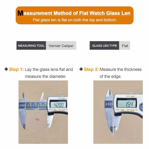 HARFINGTON Watch Crystal Glass Len 37.5mm Dia 2mm Thick Flat Round Clear Sapphire Glasses Watches Face Crystals Lens Replacement for Watchmaker Repair by HARFINGTON - Used condition - Image 7