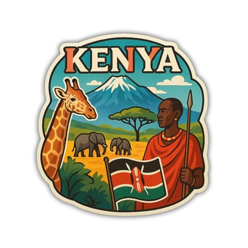 Image of Zesta Wooden Fridge Magnets Set | Refrigerator Decor Magnets for Kitchen | India Souvenir Fridge Magnet Collection | Wooden Magnet for Fridge Door Decoration (Kenya)