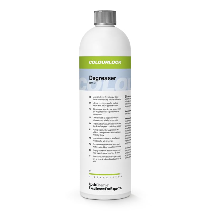KOCHCHEMIE Colourlock Degreaser 1 Liter – Leder Entfetter & Reiniger – Lösemittelfrei, farbschonend – Für Leder & Kunstleder – Perfekt vor Pflege & Reparatur
