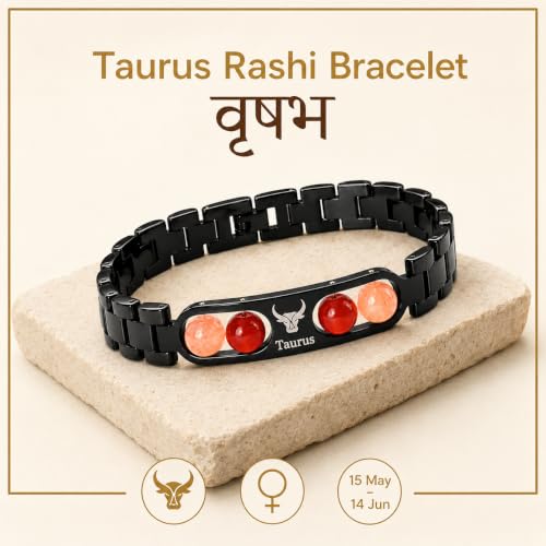 Image of Gratify Birth Crystal Metal Rashi Bracelet for Men & Women | Natural Gemstone Bracelet | Adjustable Spiritual Crystal Bracelet | Includes Authenticity Certificate | Gift for Astrology Lovers
