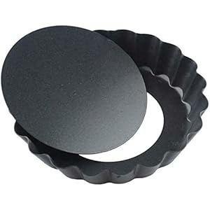 DAZZLEEX 6Pcs Niet Stick Klassieke Ronde Stalen Taart Oven Bakplaat Mini Tart Tin Quiche Pan