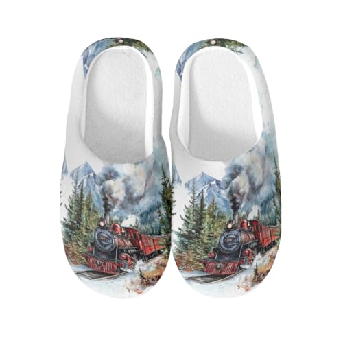 Pantoufles en coton Zügess antidérapantes et confortables en mousse à mémoire de forme pour maison