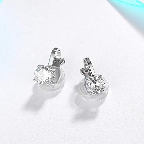 Selovo Clip On Earrings 7Mm Cubic Zirconia Studs For No Pierced Ear #TOP3