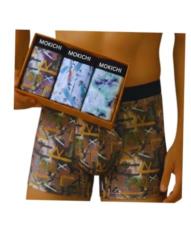 Image of Men's Printed Boxer Briefs Pack of 3 | Soft Stretch Trunks Underwear for Men | Breathable, Comfortable,