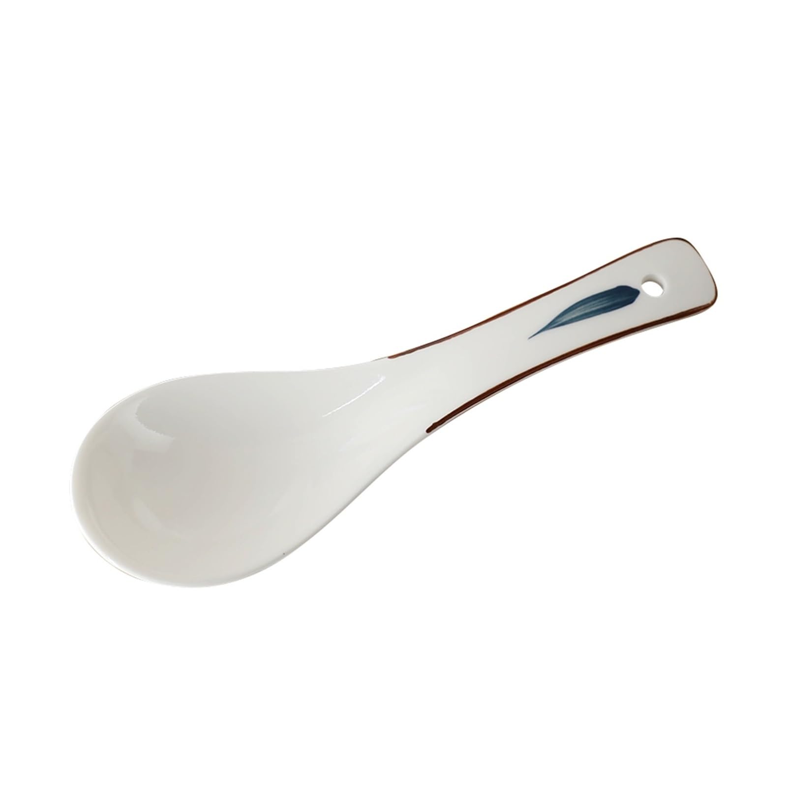 Cuillère à Soupe, Petite cuillère en céramique Blanche Porcelaine avec Manche décoratif, Lot de 10, Glace(S)