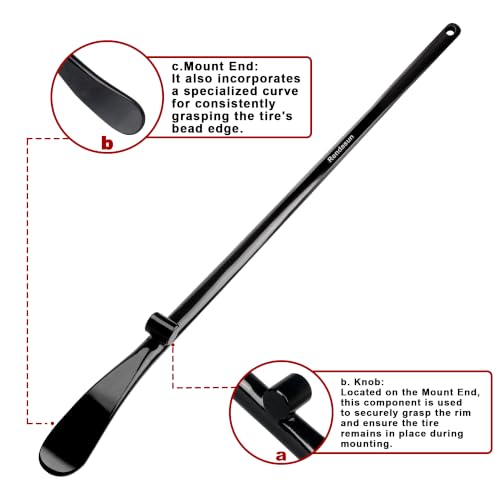 Image of 2 PCS Tire Bar Iron, 38In Tire Spoons, Tire Mount and Demount Iron, Black