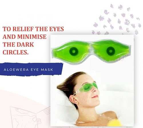 Image of Concepta Beauty Aloe Vera Cool Gel Eye Mask Summer Ice Cooling Sleeping Mask for Eye Patches Remove Dark Circles Fatigue Cool Eyes Patch Pads Eye Care (Pack of 2 Pis)