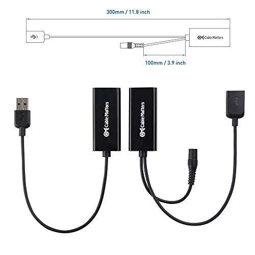 Image of Cable Matters USB Over Ethernet Extender with Power Adapter up to 150 ft - Full USB 2.0 Support for Keyboard, Mouse, Webcam, and More