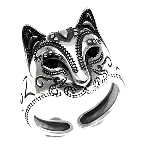 Helen de Lete S925 Sterling Silver Ancient Egyptian Cat Adjustable Ring Cover