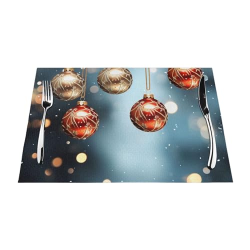 Sets de table de Noël lavables antidérapants résistants à la chaleur en PVC tissé