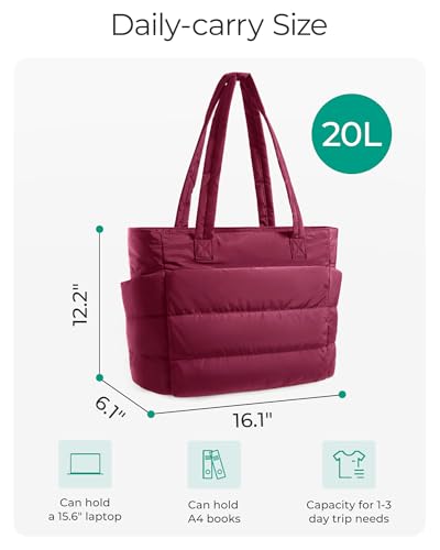 Image of BAGSMART Tote Bag for Women, Lightweight Puffy Tote Bag with Compartments Shoulder Bag Handbag for Travel, Work, Gym | Lightweight