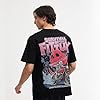 FITTUX Oversized Reverse Printed Survival T-Shirt (UK, Alpha, XL, Regular, Regular, Black) #1