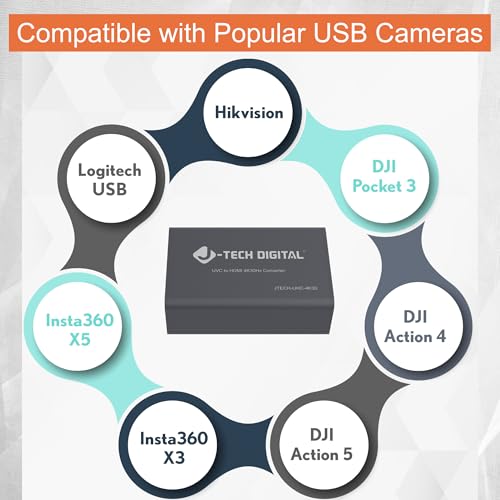 J-Tech Digital UVC to HDMI Converter Adapter 4K 30Hz, USB Camera to HDMI Output with On-Screen Controls, Live Streaming Support, Camera Charging, Works with UVC Webcams Capture Cards [JTECH-UHC-4K30] by J-Tech Digital - Image 6