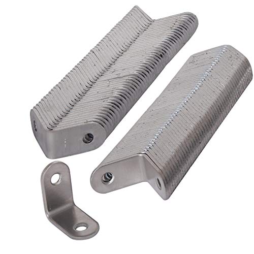 WEBI 100 Packs L Brackets Corner Bracket,90 Degree Stainless Steel Corner Brace- 1.2" L X 1.2" W,Heavy Duty- Shelf Brackets Right Angle Bracket for Shelf, Wood, Furniture, Shelves,Brush Nickel