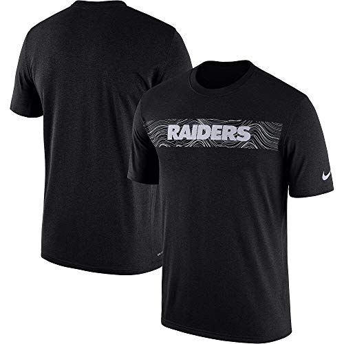 Nike Men's Oakland Raiders Black Sideline Seismic Legend Performance T-Shirt (Large)