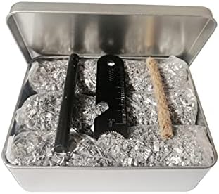 eGreen Emergency Fire Starter Ferro Rod Striker Magnesium 6 Bags + Free Natural Wax Jute Rope & Tin Box for Camping Hiking Bushcraft Survival Outdoor Gear (6 Bags + 1 of Free Wax Rope & Tin Box)