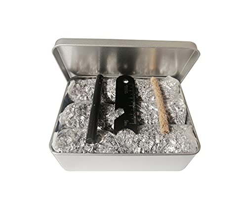 eGreen Emergency Fire Starter Ferro Rod Striker Magnesium 6 Bags + Free Natural Wax Jute Rope & Tin Box for Camping Hiking Bushcraft Survival Outdoor Gear (6 Bags + 1 of Free Wax Rope & Tin Box)