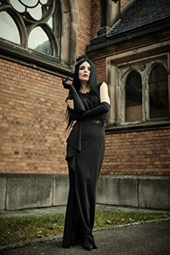 Missmay Women's Retro Floral Lace Sleeveless Formal Wedding Long Dress (Medium, Black) #TOP4