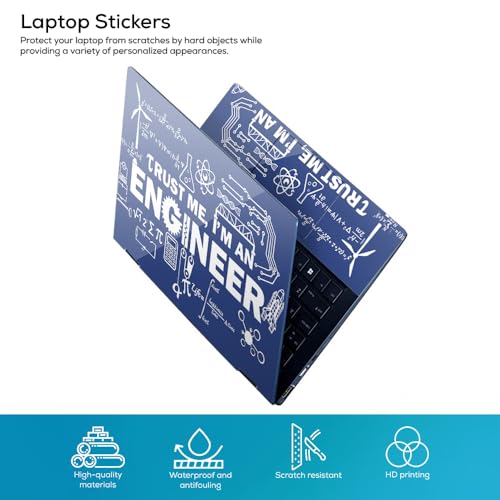 Image of Galaxsia Engineer Top+Wrist Pad Vinyl Laptop Skin /Sticker /Cover Upto 15.6 Inches Laptops Laminated-Removable-HD Quality Compatible for Hp-Dell-Sony-Lenovo-Asus etc.(15x10 Inches)