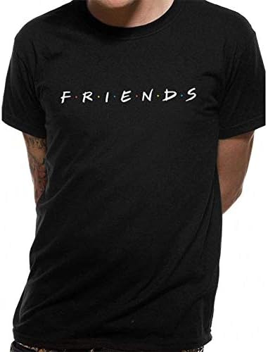 Friends Logo Black Crew Neck T-Shirt 