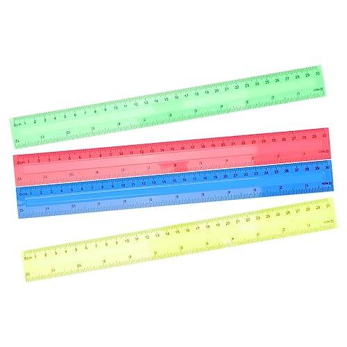 HONMEET Juego De 8 De Plástico De 30cm Para Estudiantes y Medidas Cm y Pulgadas