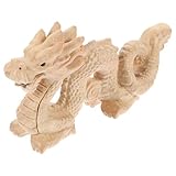 Statue de dragon chinois en bois : la sculpture en bois représentant un dragon est réalisée avec soin et une précision. sa couleur est résistante à la décoloration