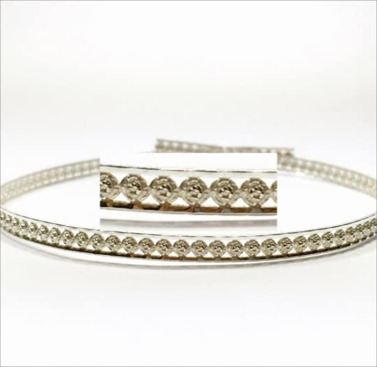 Manufacturer - 12 inch (30.5cm) x 5mm Sterling Silver Decorative Serpent-Skin Pattern Ribbon Strip Gallery Wire - Made in Israel