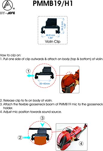 Av-Jefes Pmm19B-Sh4-Vl Violin Clip-On Musical Instrument Microphone For Shure Connector And Phantom Power Input #TOP4