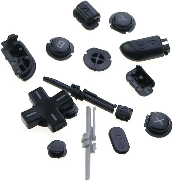 Replacement Full Buttons Set ABXY L R ZL ZR D-pad Home Power Buttons for Nintendo New 3DS XL LL Console Buttons (Black)