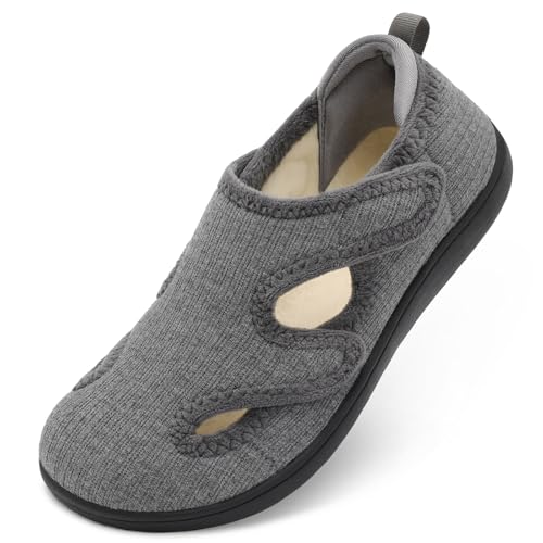 LeIsfIt House Shoes for Women Wide Diabetic Slippers Adjustable Comfortable ...