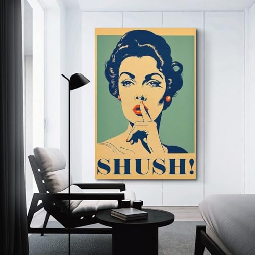 Toile vintage décorative Shush art mural salon - 3