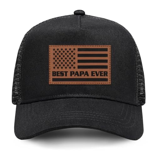 Image of Papa Gifts from Grandkids American Flag Cap Papa Hat for Grandpa